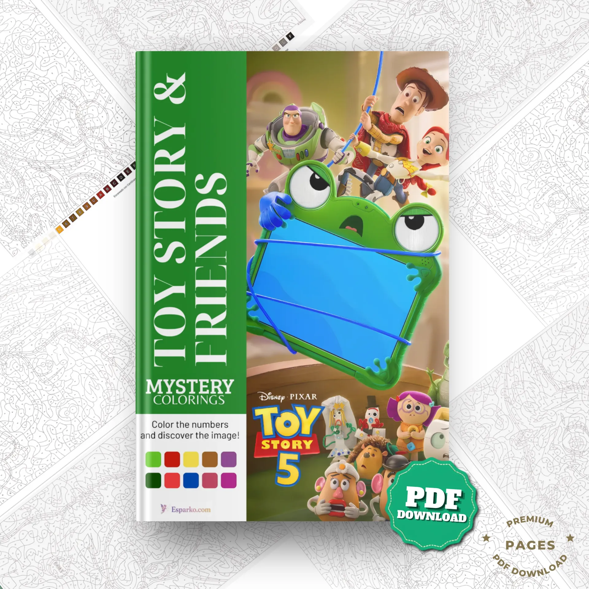 Toy Story & Friends, Mystery Color by Number Book | Coloring Book | Printable PDF | Instant Digital Download