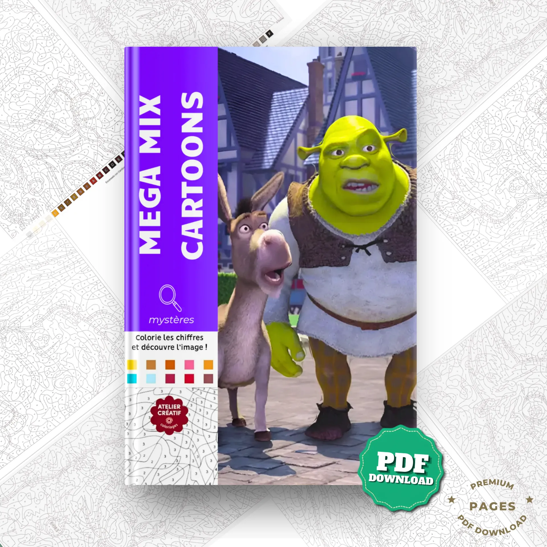 Shrek & Friends Mega Mix Color by Number Book