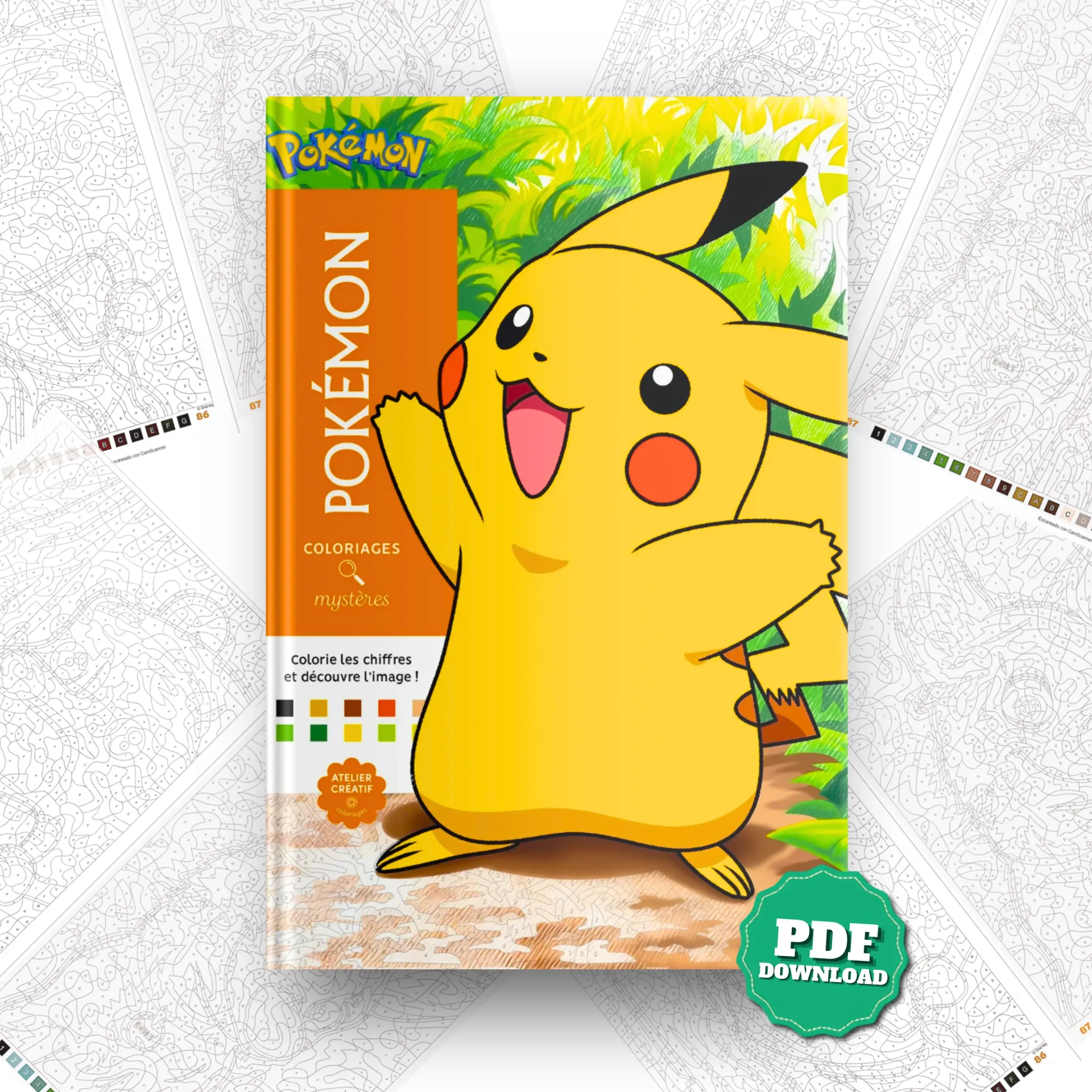 Pokemon Color by Number Coloring Book