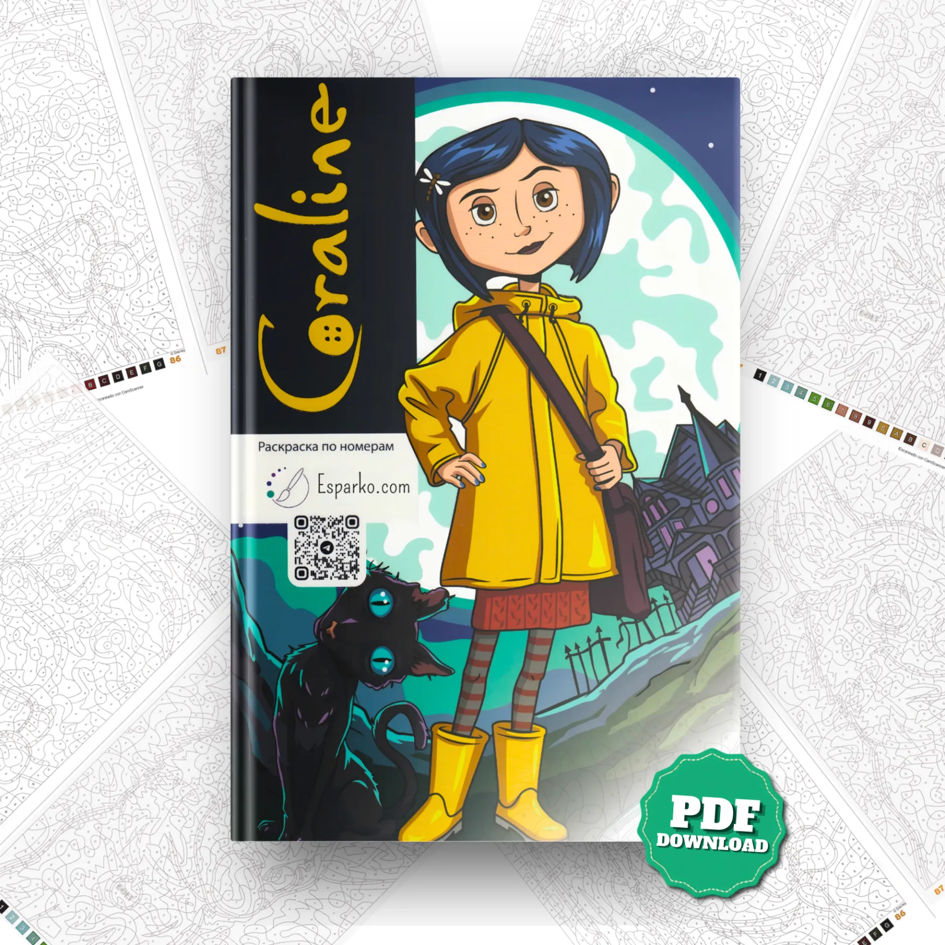 Coraline, Mystery Color by Number Book | Coloring Book | Printable PDF | Instant Digital Download
