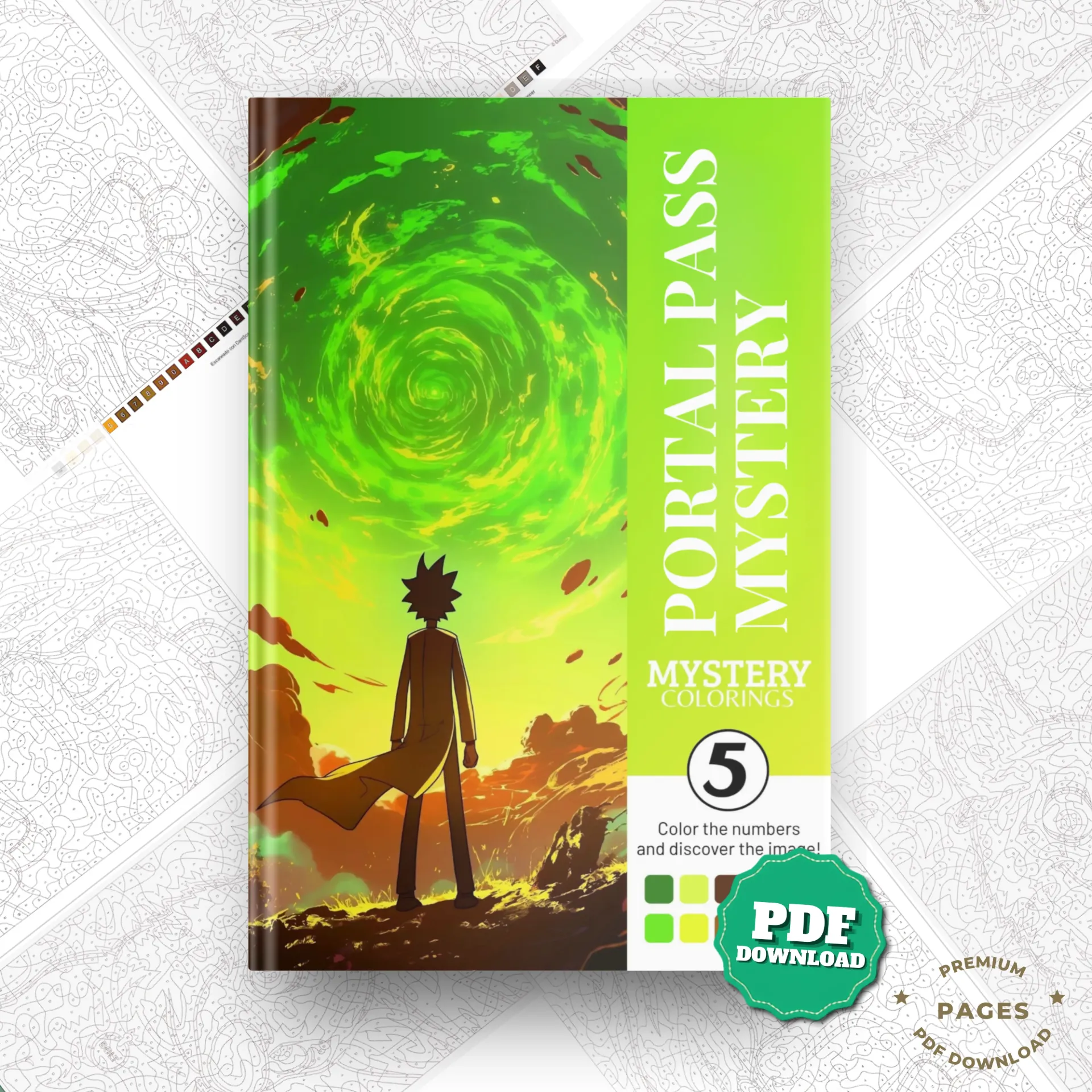Rick & Morty, Mystery Color by Number Book | Coloring Book | Printable PDF | Instant Digital Download