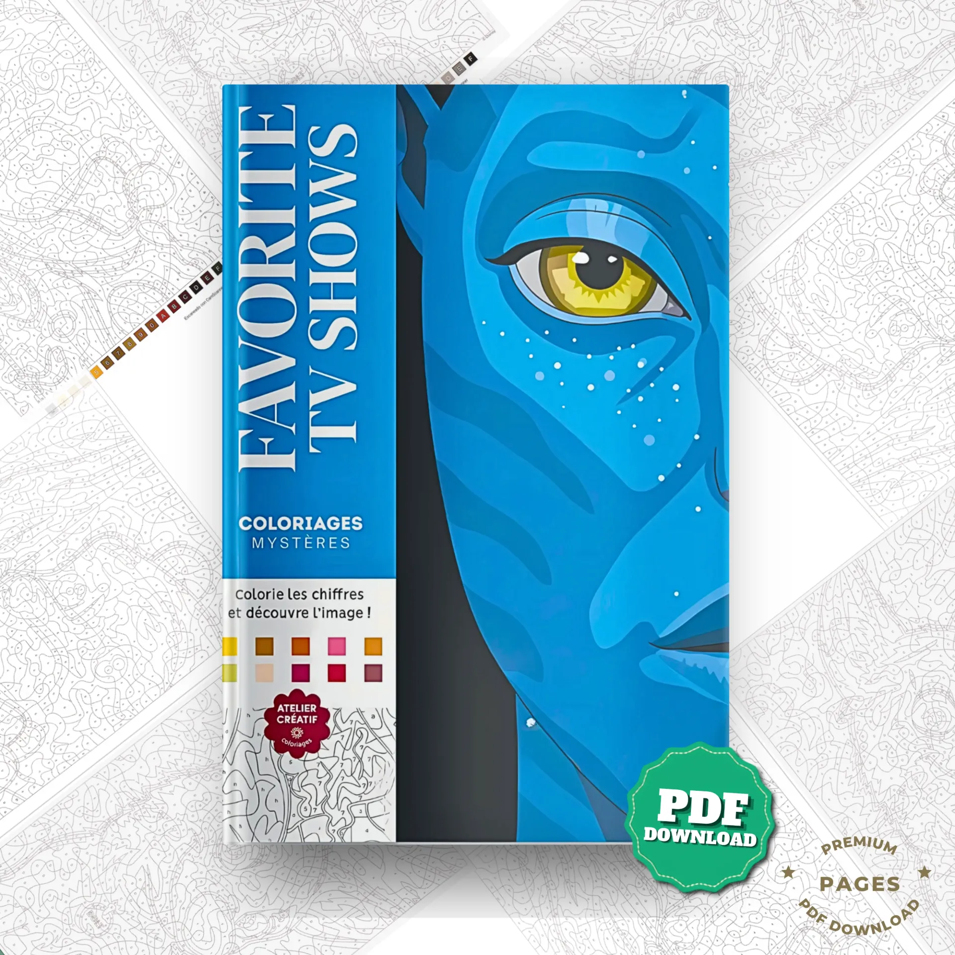 Favorite Tv Shows, Mystery Color by Number Book | Coloring Book | Printable PDF | Instant Digital Download